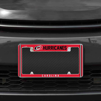 Carolina Hurricanes Metal License Plate Frame Chrome Tag Cover Alternate Design 6x12 Inch