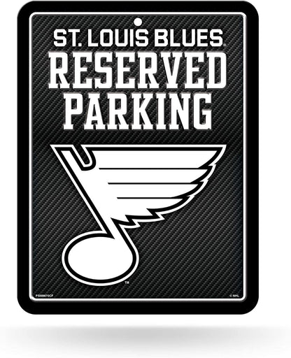 St Louis Blues Metal Parking Novelty Wall Sign 8.5 x 11 Inch Carbon Fiber Design