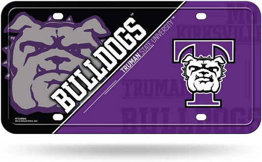 Truman State University Bulldogs Metal Auto Tag License Plate, Split Design, 6x12 Inch