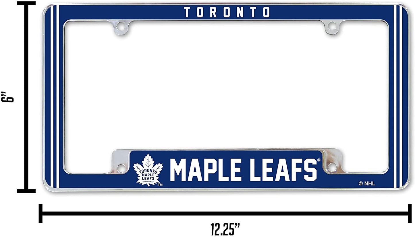 Toronto Maple Leafs Metal License Plate Frame Chrome Tag Cover Alternate Design 6x12 Inch by Fielders Choice