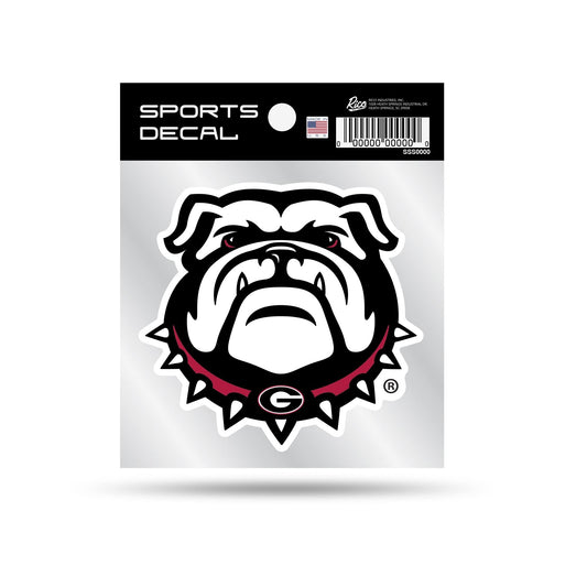 University of Georgia Bulldogs 4x4 Inch Die Cut Decal Sticker, Primary Logo, Clear Backing