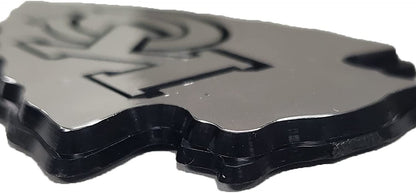 San Jose Sharks Auto Emblem, Plastic Molded, Silver Chrome Color, Raised 3D Effect, Adhesive Backing