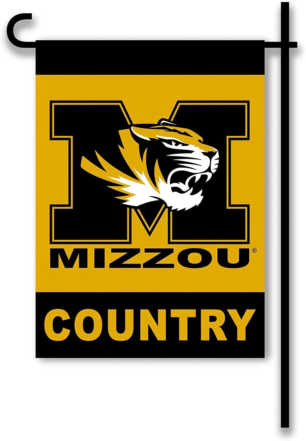 University of Missouri Tigers Premium Double Sided Garden Flag, 13x18 Inch, Country Design, Display Pole Sold Separately