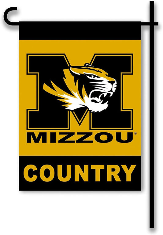 University of Missouri Tigers Premium Double Sided Garden Flag, 13x18 Inch, Country Design, Display Pole Sold Separately