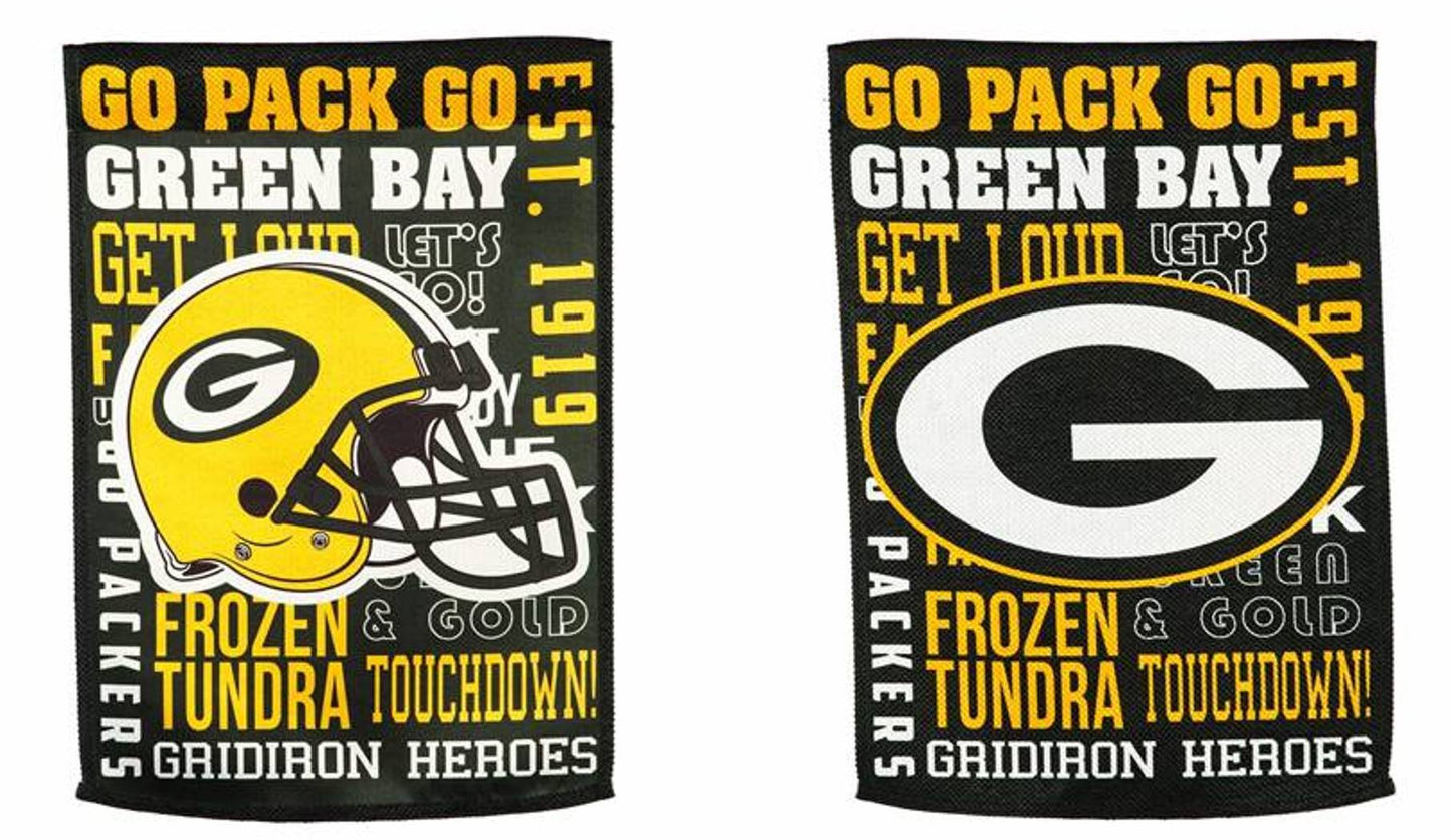 Green Bay Packers Premium Double Sided Banner Flag 28x44 Inch Fan Rules Design Indoor Outdoor by Fielders Choice