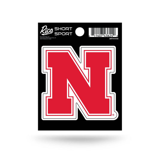 Rico Industries NCAA Nebraska Cornhuskers Short Sport Decal 3.75" x 4.75" Die Cut Team Logo Short Sport Decal,White