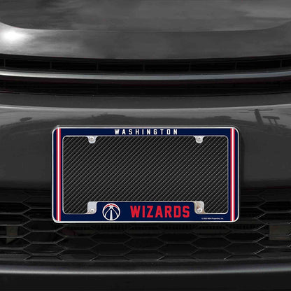 Washington Wizards Metal License Plate Frame Chrome Tag Cover Alternate Design 6x12 Inch