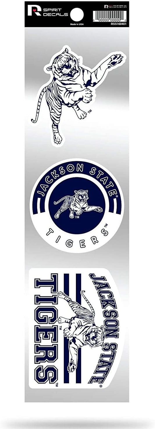 Jackson State Tigers Triple Retro Throwback Spirit Decals Flat Vinyl Auto Home Sticker Sheet University of