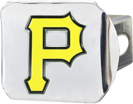 Pittsburgh Pirates Hitch Cover Solid Metal with Color Metal Emblem 2" Square Type III