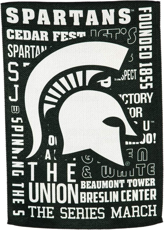 Michigan State University Spartans Premium Double Sided Banner Flag 28x44 Inch Fan Rules Design Indoor Outdoor