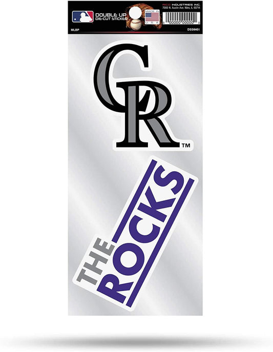 Colorado Rockies 2-Piece Double Up Die Cut Sticker Decal Sheet, 4x8 Inch