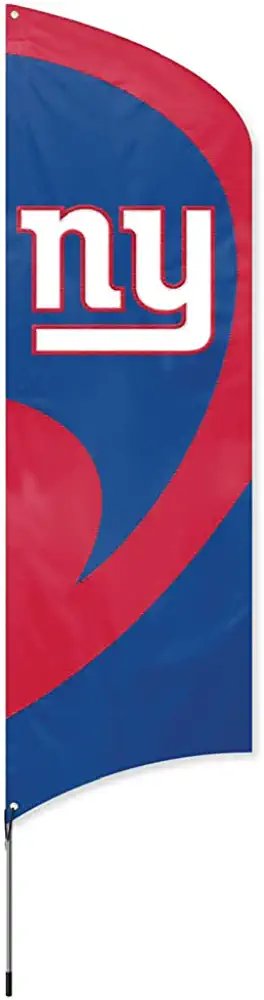 New York Giants 8 Foot Tall Team Flag Tailgating Kit with Metal Pole