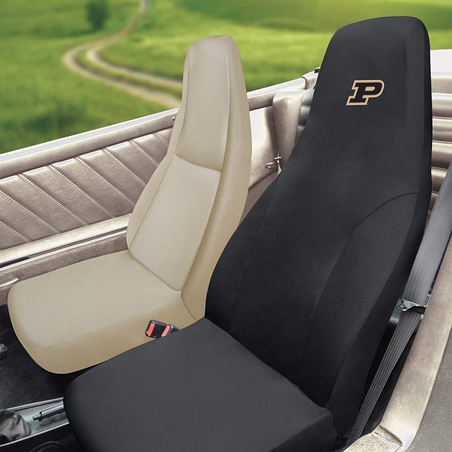 Purdue Boilermakers Bucket Auto Seat Cover 48x20 Inch Elastic