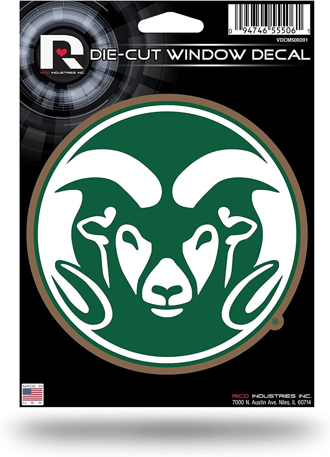 Colorado State University Rams 5 Inch Sticker Decal Flat Vinyl Die Cut Full Adhesive Backing