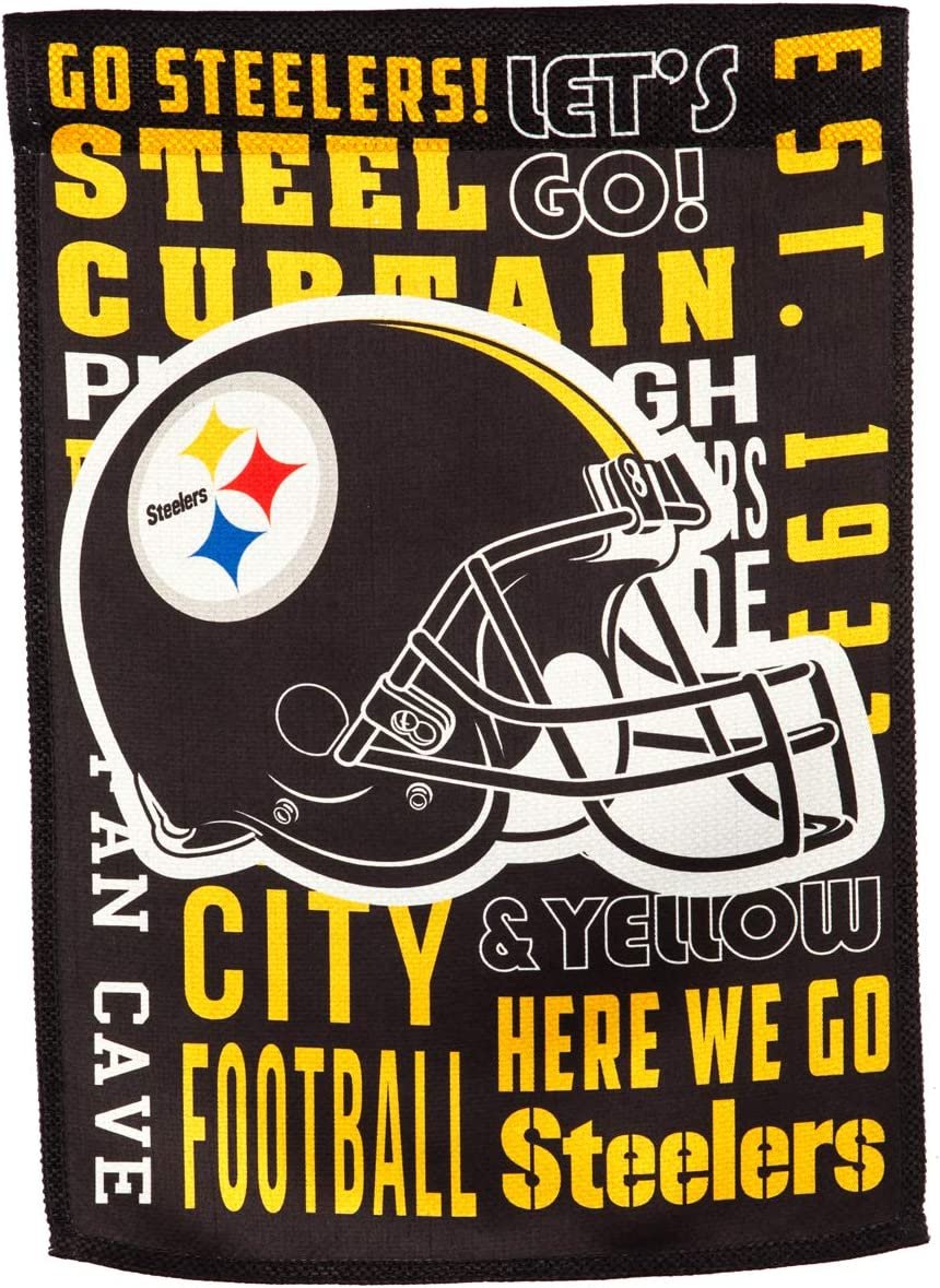 Pittsburgh Steelers Premium Double Sided Banner Flag 28x44 Inch Fan Rules Design Indoor Outdoor by Fielders Choice