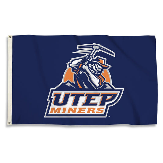 BSI PRODUCTS, INC. - Texas El Paso Miners 3’x5’ Flag with Heavy-Duty Brass Grommets - UTEP Football, Basketball and Baseball Pride - High Durability for Indoor and Outdoor Use - Great Fan Gift