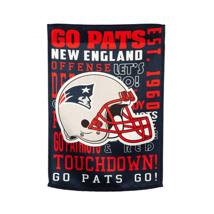 New England Patriots Premium Double Sided Garden Flag Banner, Fan Rules Design, 13x18 Inch, Display Stand Sold Seperately, Officially Licensed
