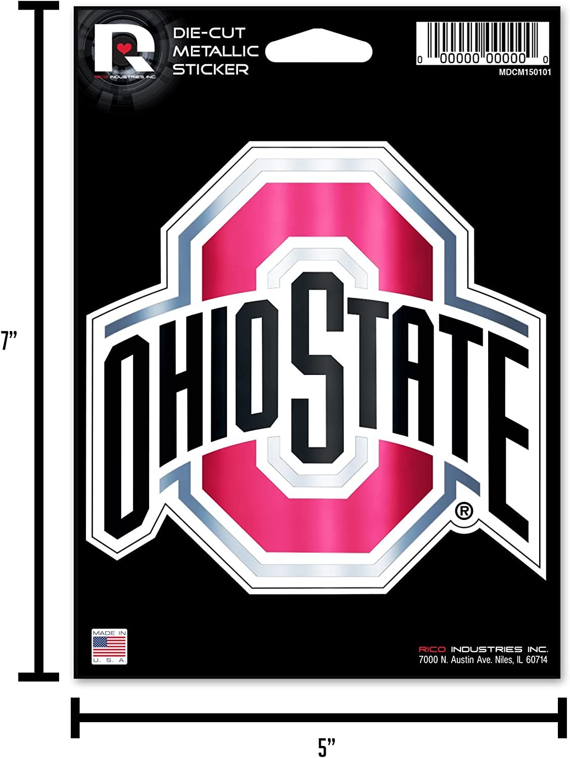 University of Oklahoma Sooners 5 Inch Sticker Decal Metallic Shimmer Design Flat Vinyl