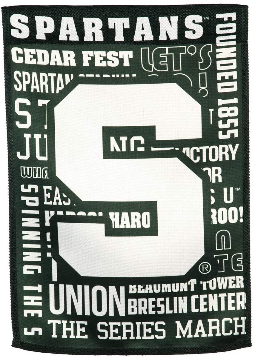 Michigan State University Spartans Premium Double Sided Banner Flag 28x44 Inch Fan Rules Design Indoor Outdoor by Fielders Choice
