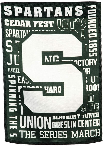 Michigan State University Spartans Premium Double Sided Banner Flag 28x44 Inch Fan Rules Design Indoor Outdoor by Fielders Choice