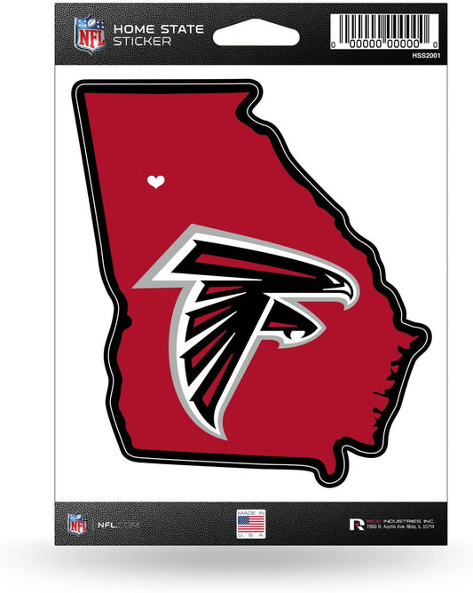Atlanta Falcons 5 Inch Sticker Decal, Home State Design, Flat Vinyl, Full Adhesive Backing
