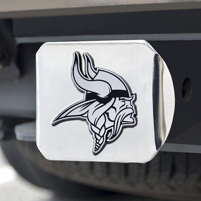 Minnesota Vikings Solid Metal Hitch Cover with Chrome Metal Emblem 2 Inch Square Type III