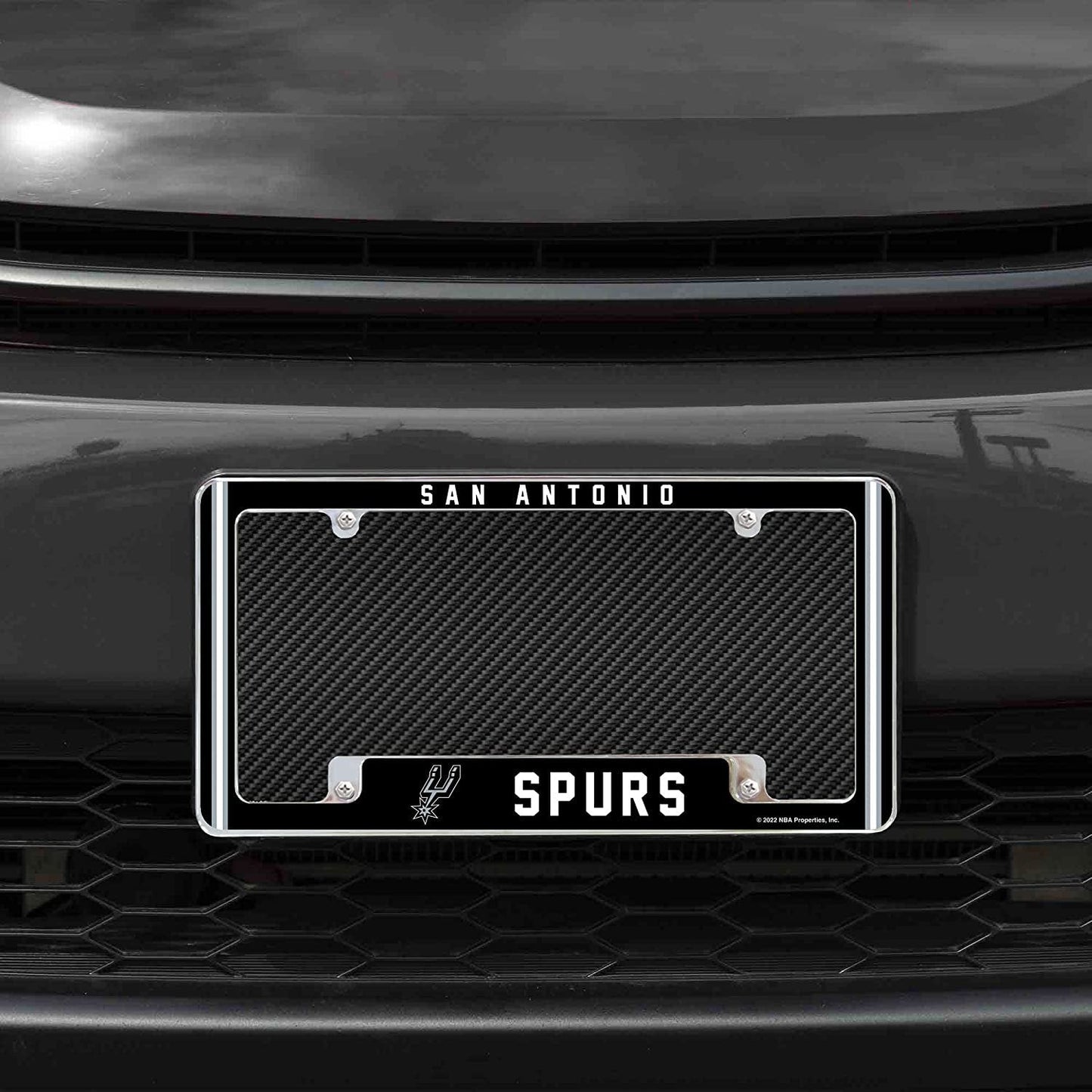 San Antonio Spurs Metal License Plate Frame Chrome Tag Cover Alternate Design 6x12 Inch