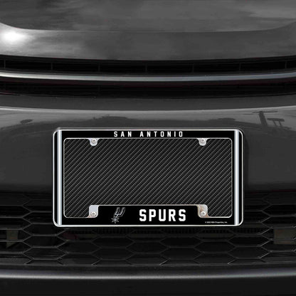 San Antonio Spurs Metal License Plate Frame Chrome Tag Cover Alternate Design 6x12 Inch