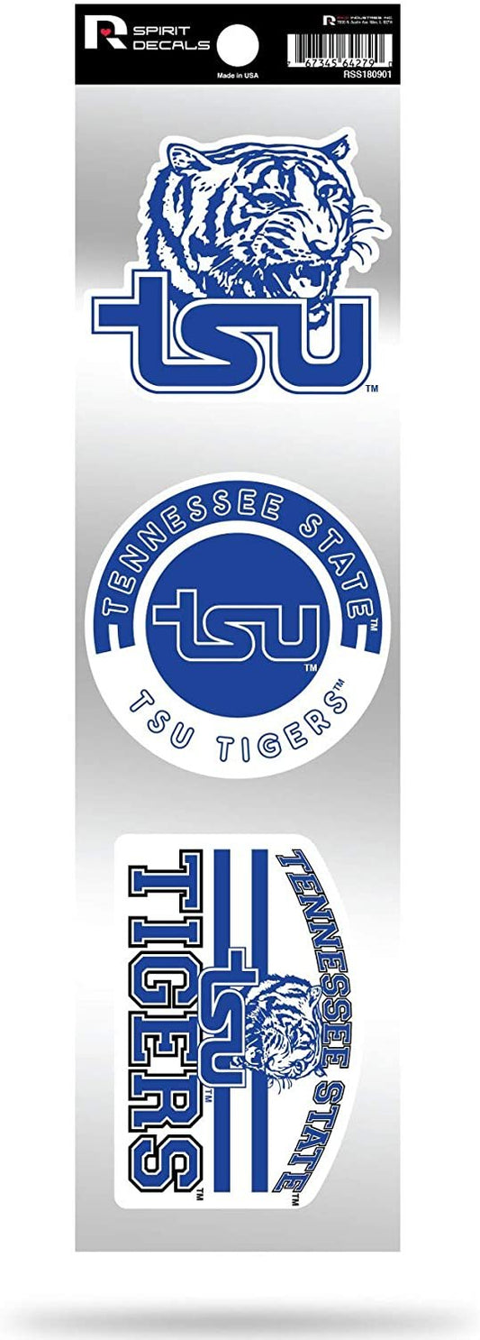 Tennessee State Tigers Triple Retro Throwback Spirit Decals Flat Vinyl Auto Home Sticker Sheet University of