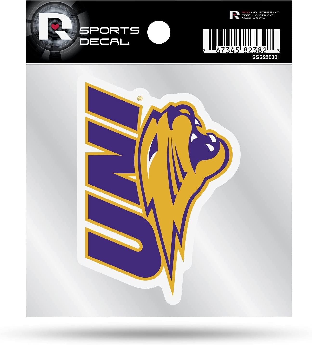 Northern Iowa University Panthers 4x4 Inch Die Cut Decal Sticker, Primary Logo, Clear Backing