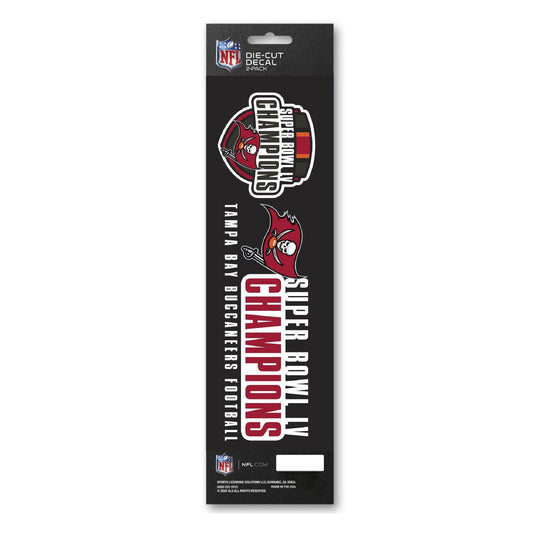FANMATS 30763 Tampa Bay Buccaneers 2021 Super Bowl LV Champions 2 Piece Team Slogan Decal Sticker Set
