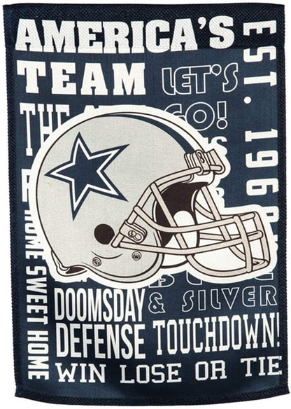Dallas Cowboys Premium Double Sided House Flag Banner, Fan Rules Style, 28x44 Inch, Display Pole Sold Separately