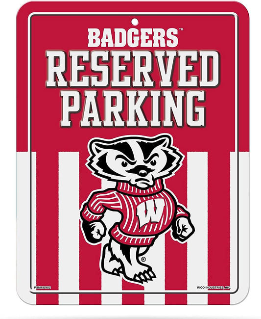 Rico Industries Wisconsin Parking Sign Metal 8x11 Metal Embossed Wall Novelty University of