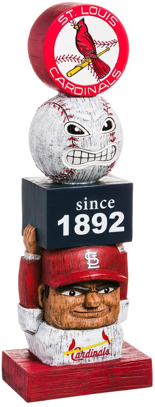 St Louis Cardinals 16 Inch Tiki Totem Pole Outdoor Resin Home Garden Statue Vintage Design Decoration Baseball