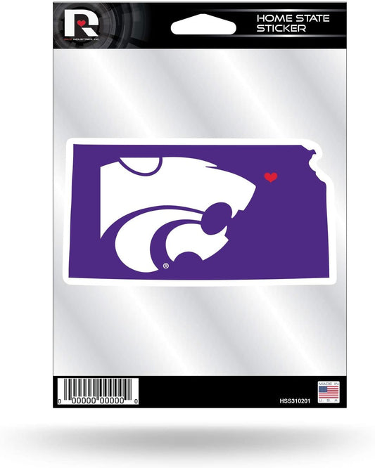 Kansas State University Wildcats 5 Inch Sticker Decal, Home State Design, Flat Vinyl, Full Adhesive Backing