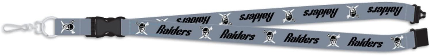 Las Vegas Raiders Retro Logo Lanyard Keychain Double Sided Breakaway Safety Design Adult 18 Inch