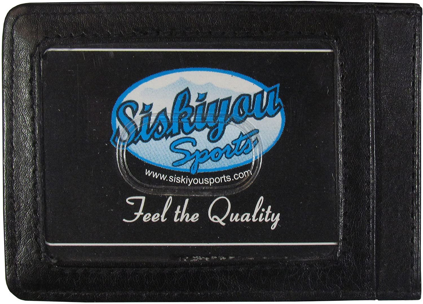Pittsburgh Penguins Black Leather Wallet, Front Pocket Magnetic Money Clip, Printed Logo