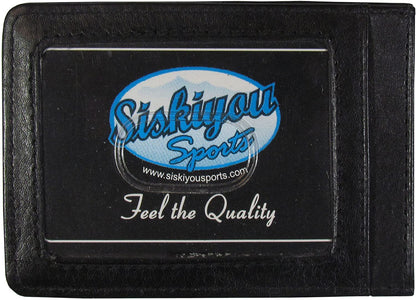 Pittsburgh Penguins Black Leather Wallet, Front Pocket Magnetic Money Clip, Printed Logo