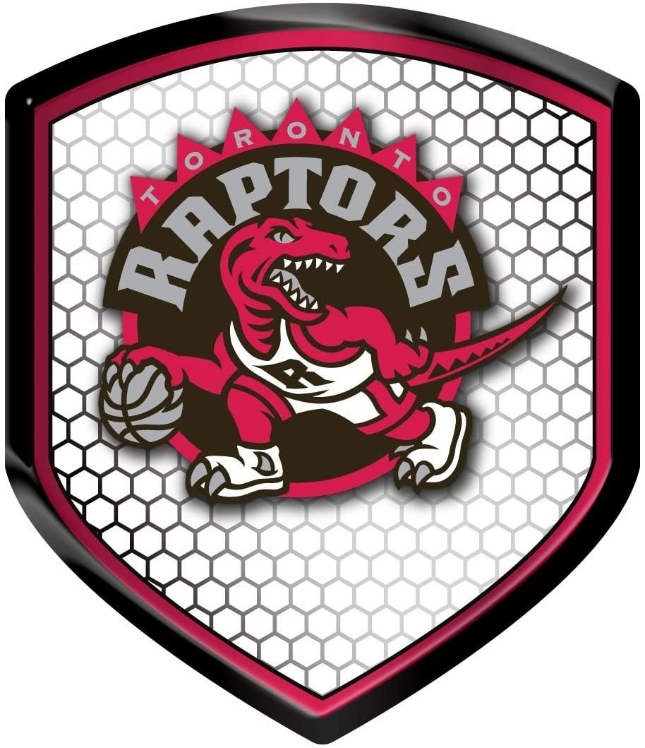 Toronto Raptors High Intensity Reflector, Shield Shape, Raised Decal Sticker, 2.5x3.5 Inch, Home or Auto, Full Adhesive Backing