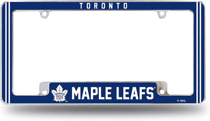 Toronto Maple Leafs Metal License Plate Frame Chrome Tag Cover Alternate Design 6x12 Inch by Fielders Choice