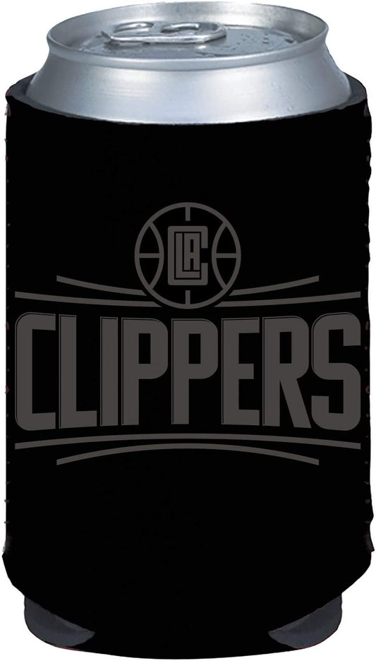 Los Angeles Clippers 2-Pack Tonal Black Design 12oz CAN Neoprene Beverage Insulator Holder Cooler Basketball
