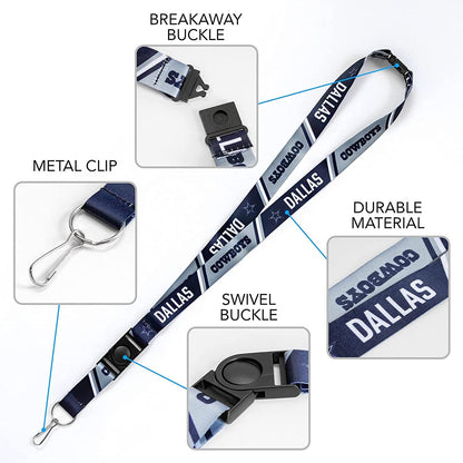Winnipeg Jets Lanyard Keychain, Double Sided, 18 Inch, Button Clip, Safety Breakaway