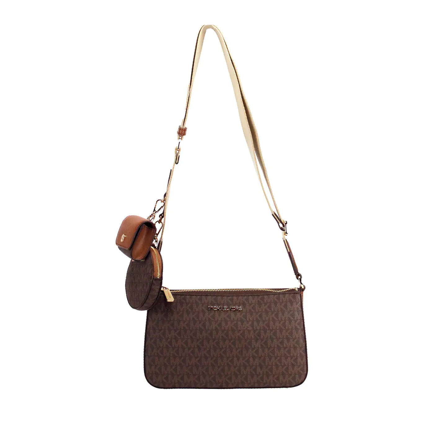 Michael Kors Jet Set Brown PVC Tech Crossbody Bag