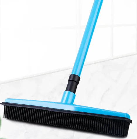 Pet Hair Remover Rubber Broom with Carpet Rake