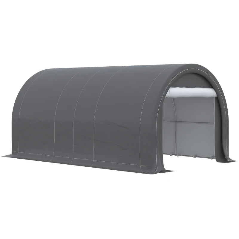Outsunny 10' x 16' Carport, Heavy Duty Portable Garage Storage Tent with Large Zippered Door, Anti-UV PE Canopy Cover for Car, Truck, Boat, Motorcycle, Bike, Garden Tools, Outdoor Work by Dropsure