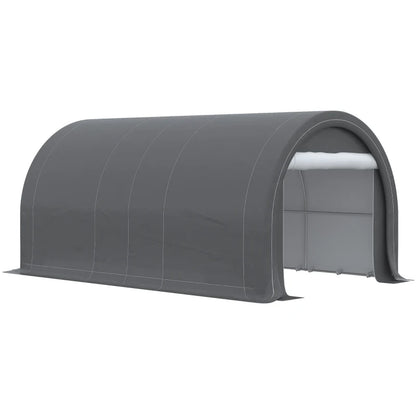 Outsunny 10' x 16' Carport, Heavy Duty Portable Garage Storage Tent with Large Zippered Door, Anti-UV PE Canopy Cover for Car, Truck, Boat, Motorcycle, Bike, Garden Tools, Outdoor Work by Dropsure