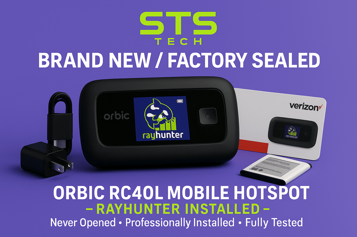 RayHunter IMSI Catcher & Stingray Detector - Orbic RC400L Mobile Hotspot by STS Technologies LLC