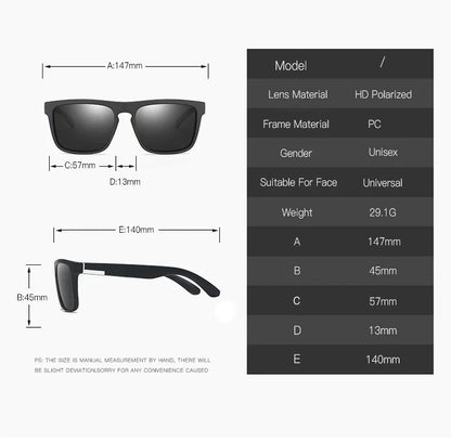 Square Polarized Sunglasses For Men Women Outdoor Sports Driving Glasses Golfing - Anti Spier 