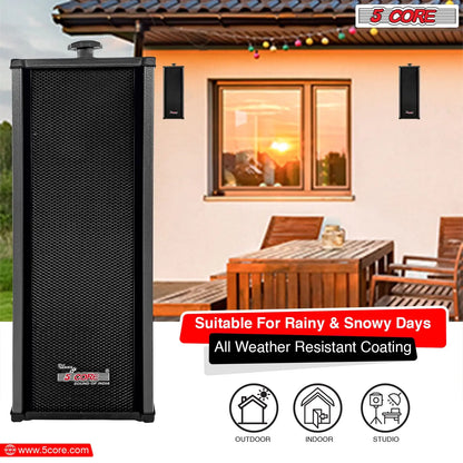 5Core Outdoor Speakers Stereo In Wall 100W Peak Passive Home Audio System