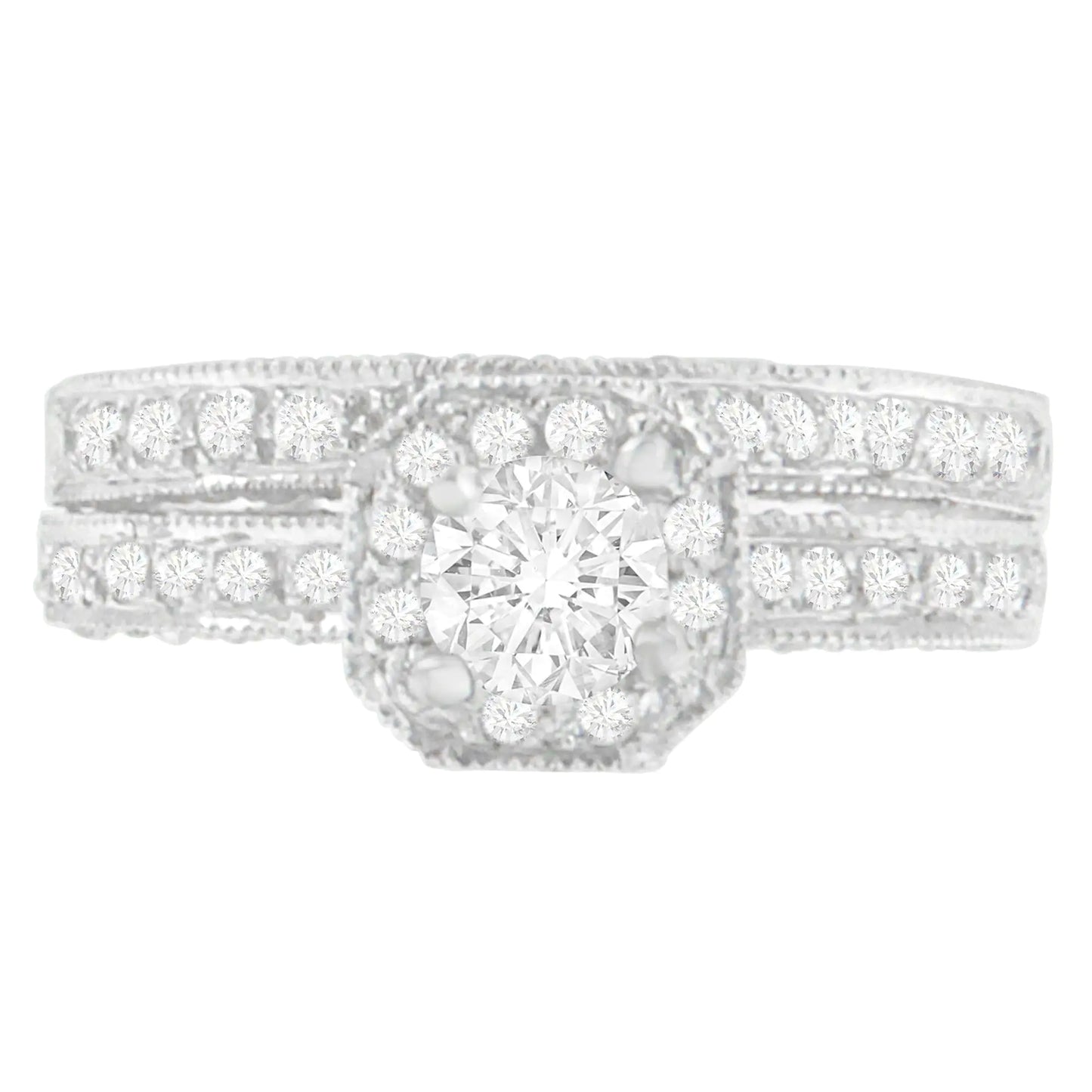 14K White Gold 1 ct. TDW Round Cut Diamond Ring (G-H, I1-I2) - Anti Spier 